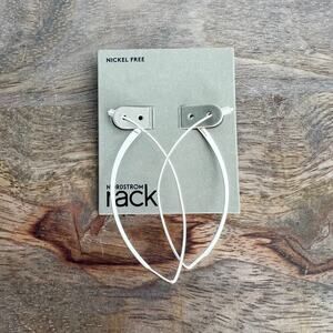 🍭6/$30 New Nordstrom Metallic Silver Tone Geometric Hoop Post Earrings